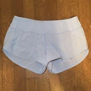 Lululemon Blue Linen Speed Up Shorts